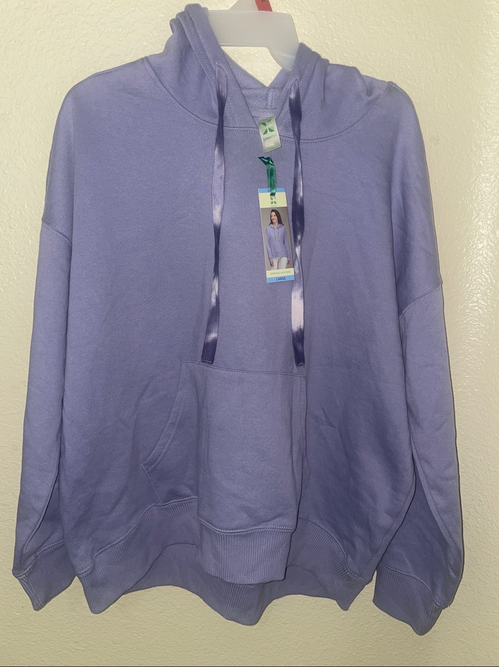 BNWT Green Tea Dusty Blue Spring Hoodie, Size L